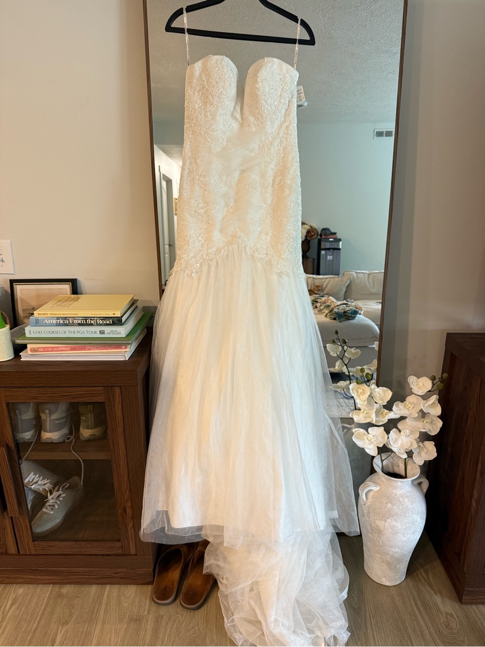 Maggie Sottero Haven Strapless Lace Bodice Wedding Dress Size 14